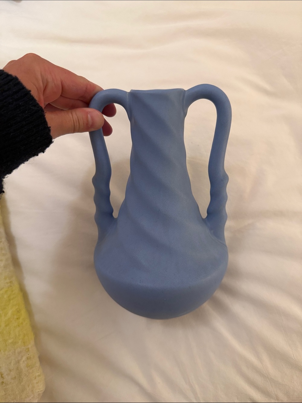 Vintage! Blue Double-Handled Decorative Vase